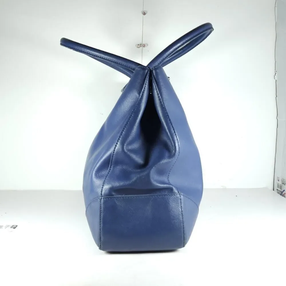 Tory Burch Robinson East West Blue Leather Large Top Handle Tote Bag Handbag